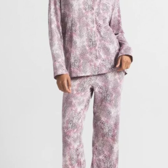 SKIMS Sleep Long Sleeve Button-Up Set – Bloom Mini Multi Animal – Size Large - Picture 6 of 6